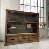 XXL oak display cabinet