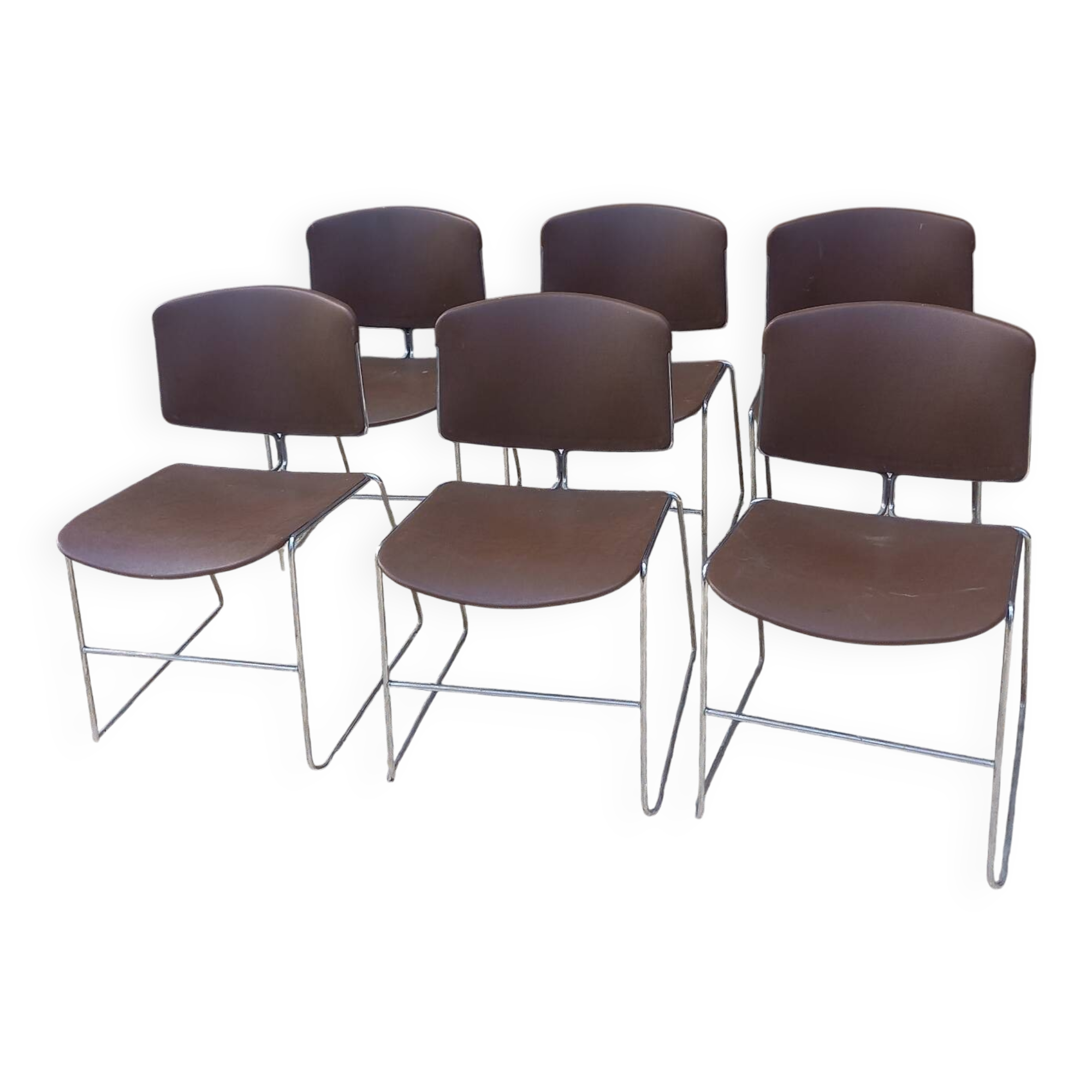Lot de 6 chaises empilables