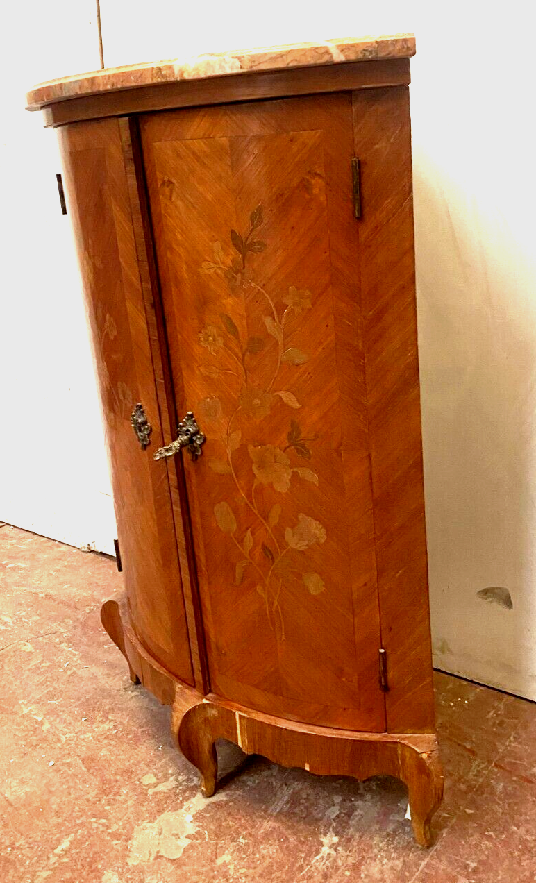 Curved neckline Louis XV style rosewood inlaid XX century