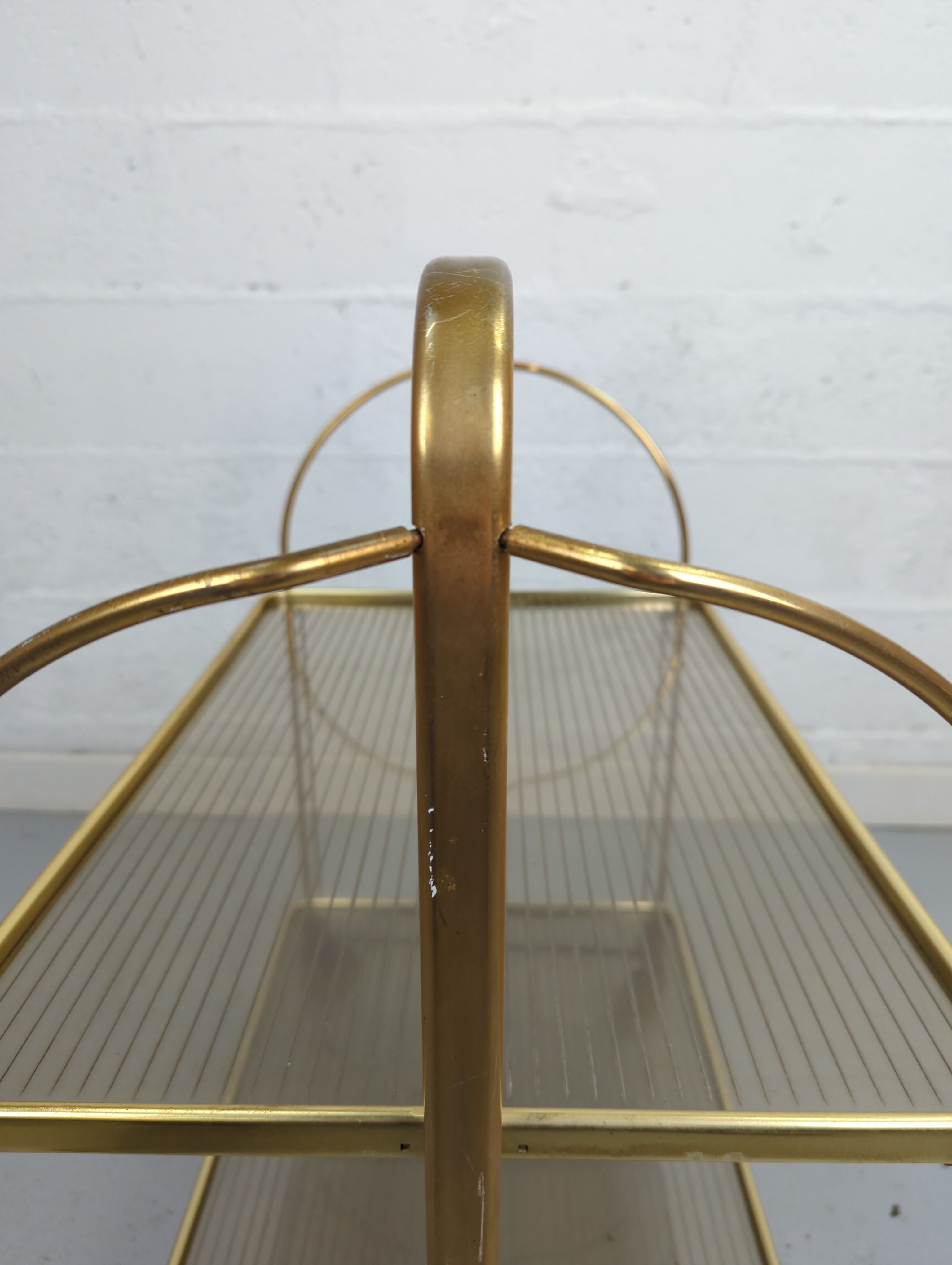 Vintage golden and plexi folding dessert circa 60s