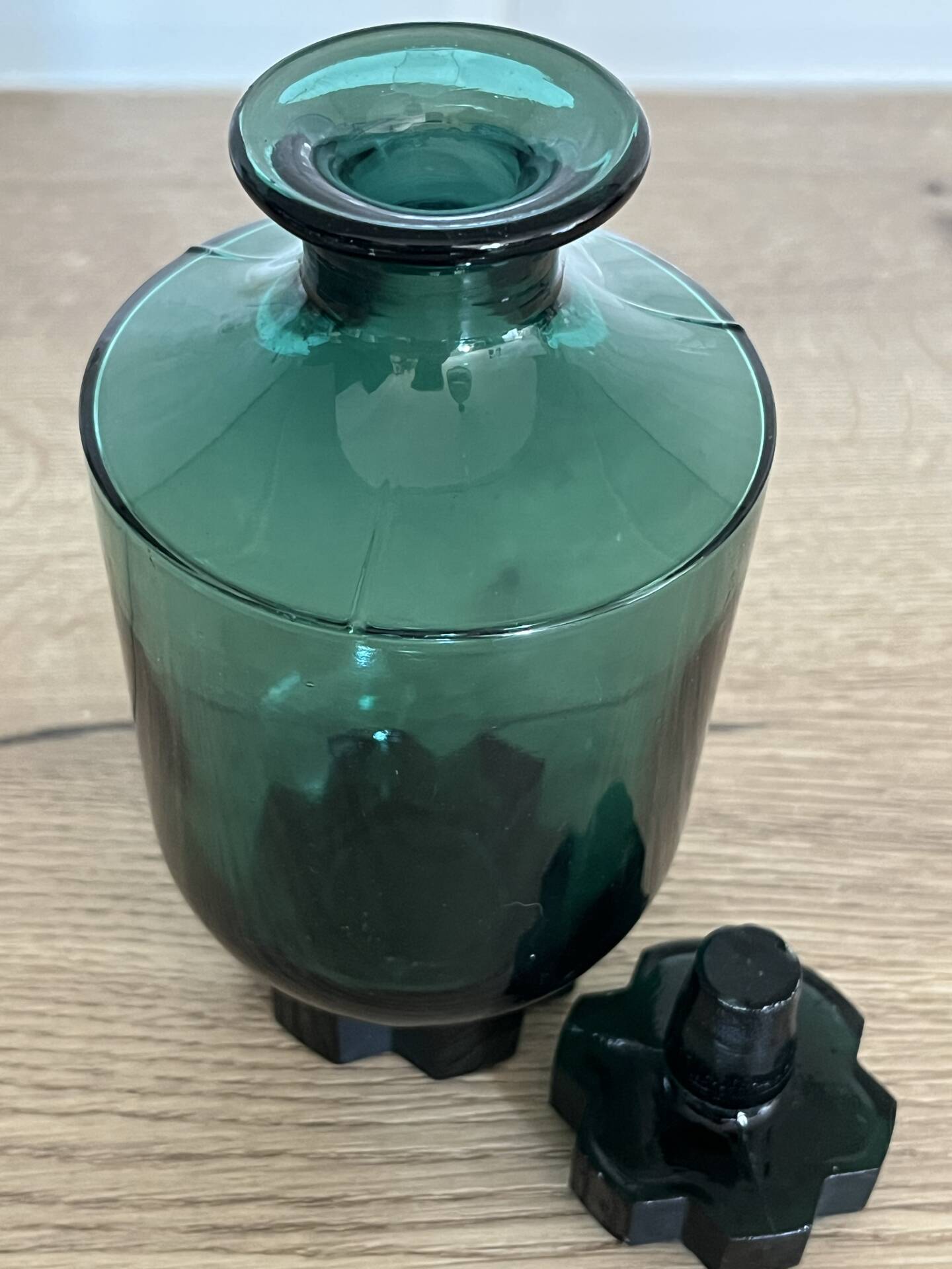 Art Deco glass bottle flask
