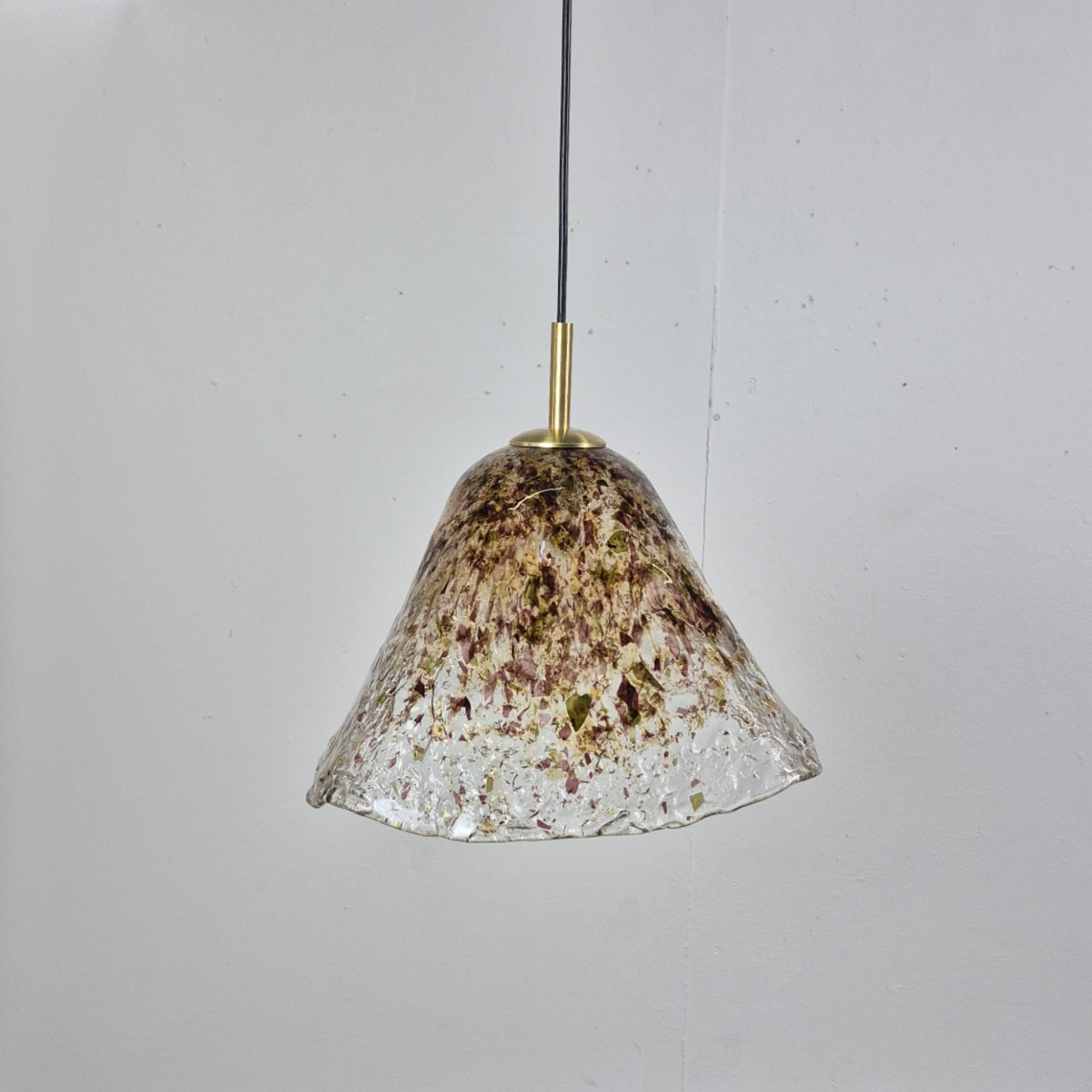 Handcrafted Murano glass pendant lamp, Italy 1960s
