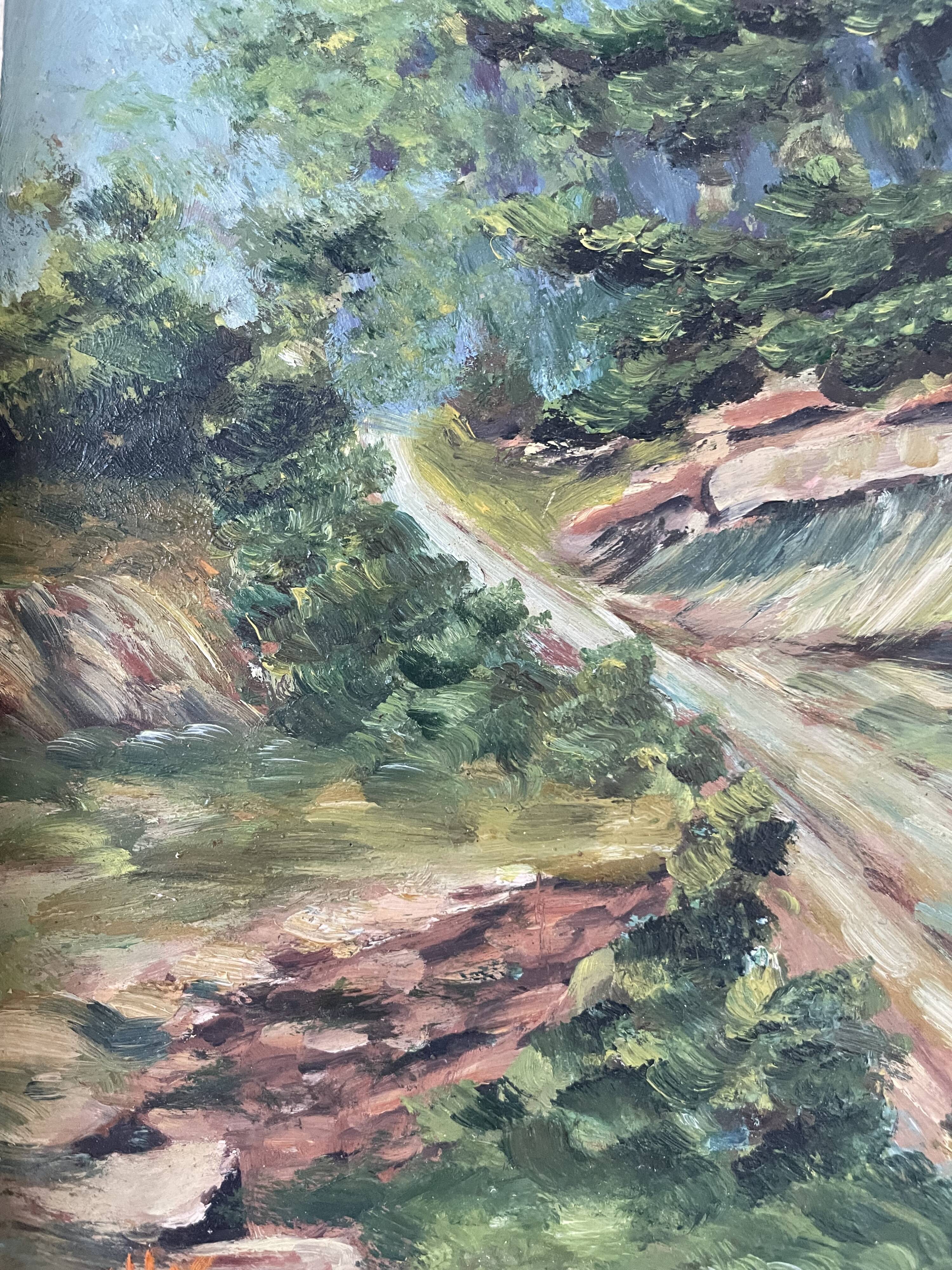 Oil painting walk in the Bailly forest