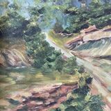 Peinture à huile balade en forêt Bailly
