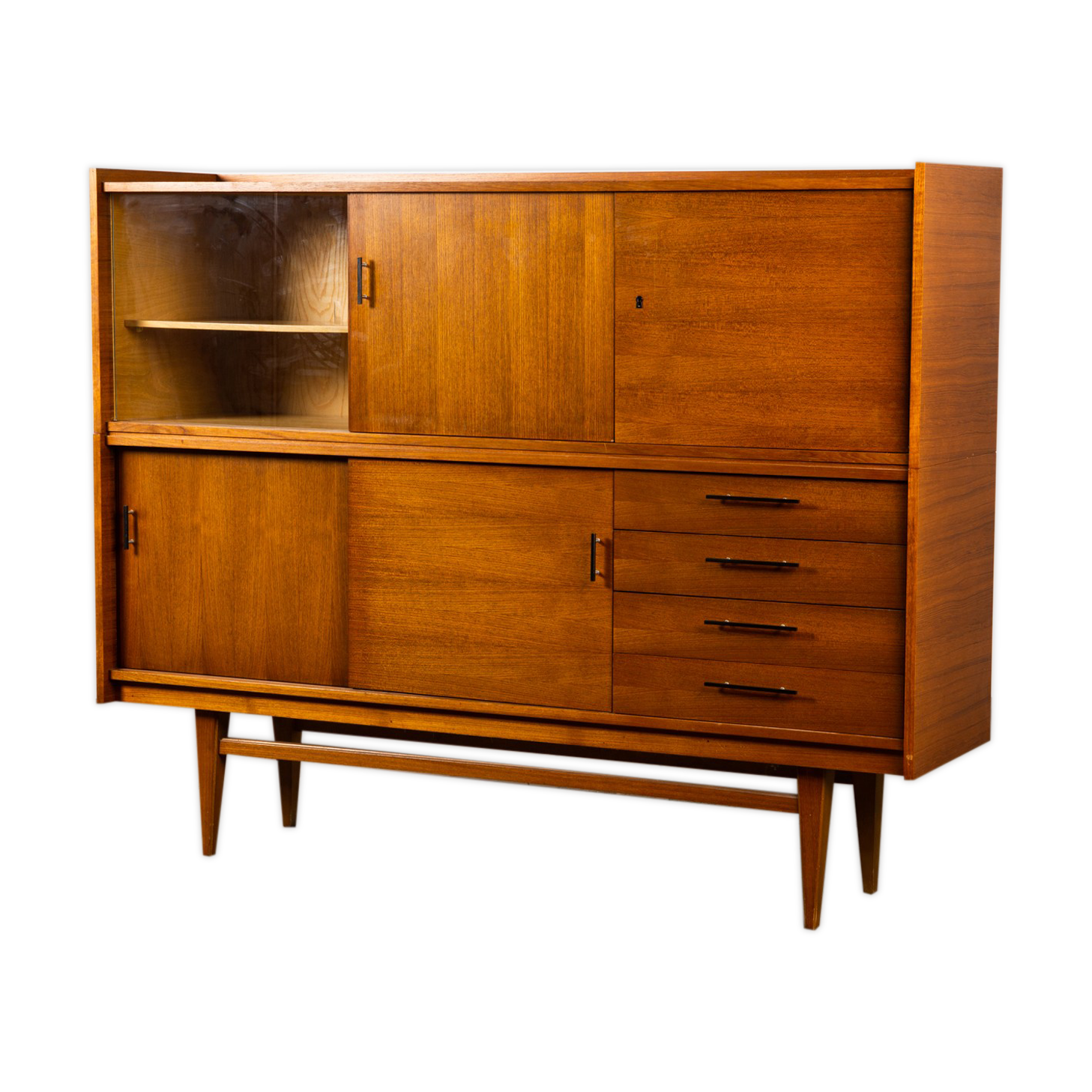 High wooden and glass line of the 60s