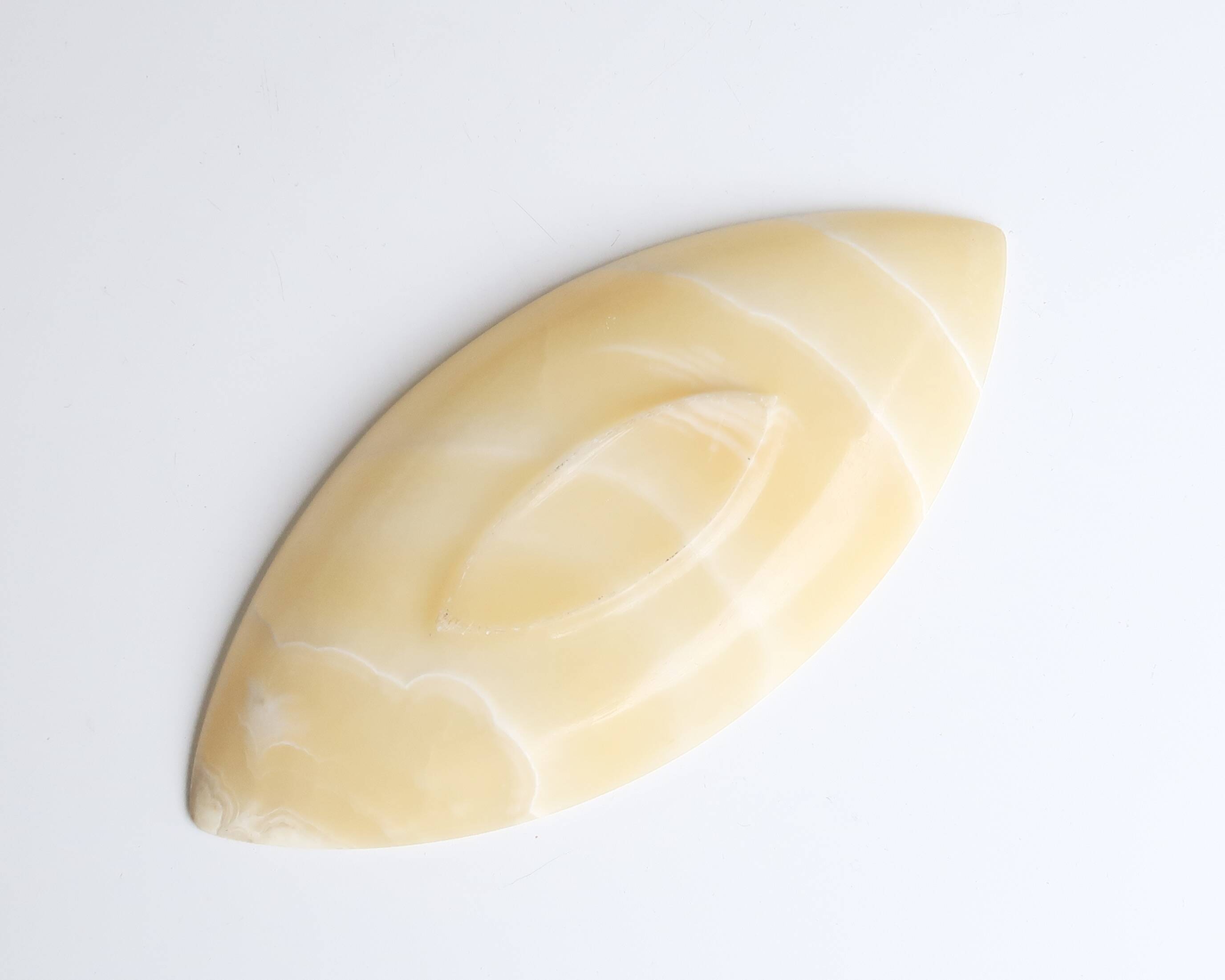 Empty pocket in alabaster, carved stone, 70s