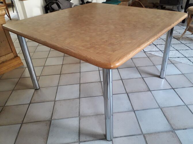 Ash table and chrome metal legs
