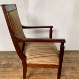 Empire office armchair in mahogany decor palmettes xviiith