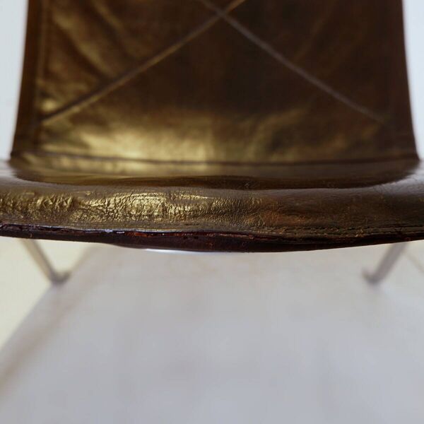 Chauffeuse en cuir marron 1ère édition par Poul Kjærholm pour E. Kold Christensen