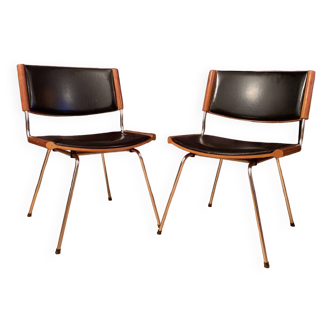 A pair of Badminton ND 150 chairs designed by Nanna and Jørgen Ditzel, Kolds Savvaerk, Denmark, 1960