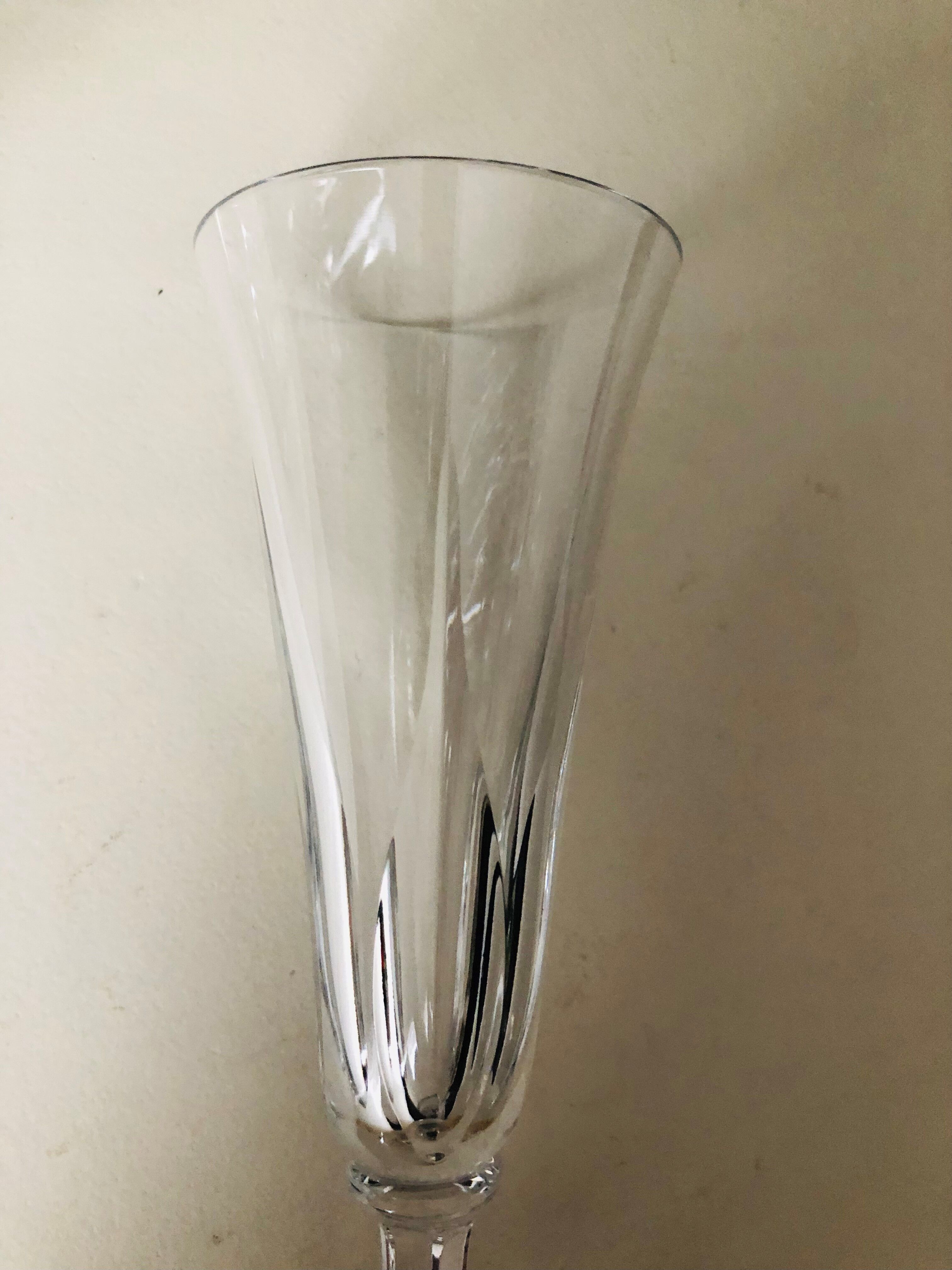 6 Saint Louis crystal champagne flutes