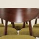 Set of 4 dining chairs in sauvage green bouclé Scandinavian design.