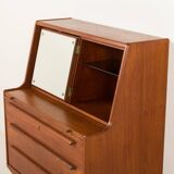 Danish  mid century teak  bureau with a hidden vanity by Ølholm Møbelfabrik