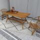 Table basse rotin vintage années 70