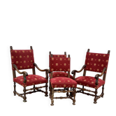 Salon (chaises et fauteuils sculptés) de style Louis XIII