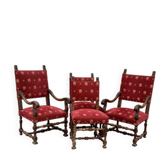 Living room (carved chairs and armchairs) in Louis XIII style