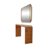 Table console avec miroir en racine de bruyère par Mario Falcone pour Fratelli Turri