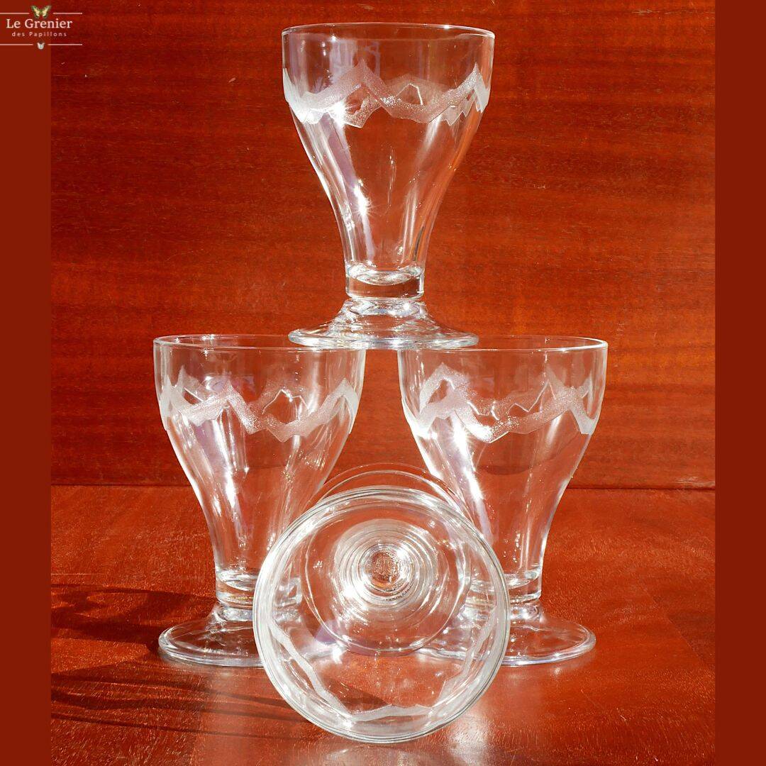 4 large water glasses or Evian ice cream cups