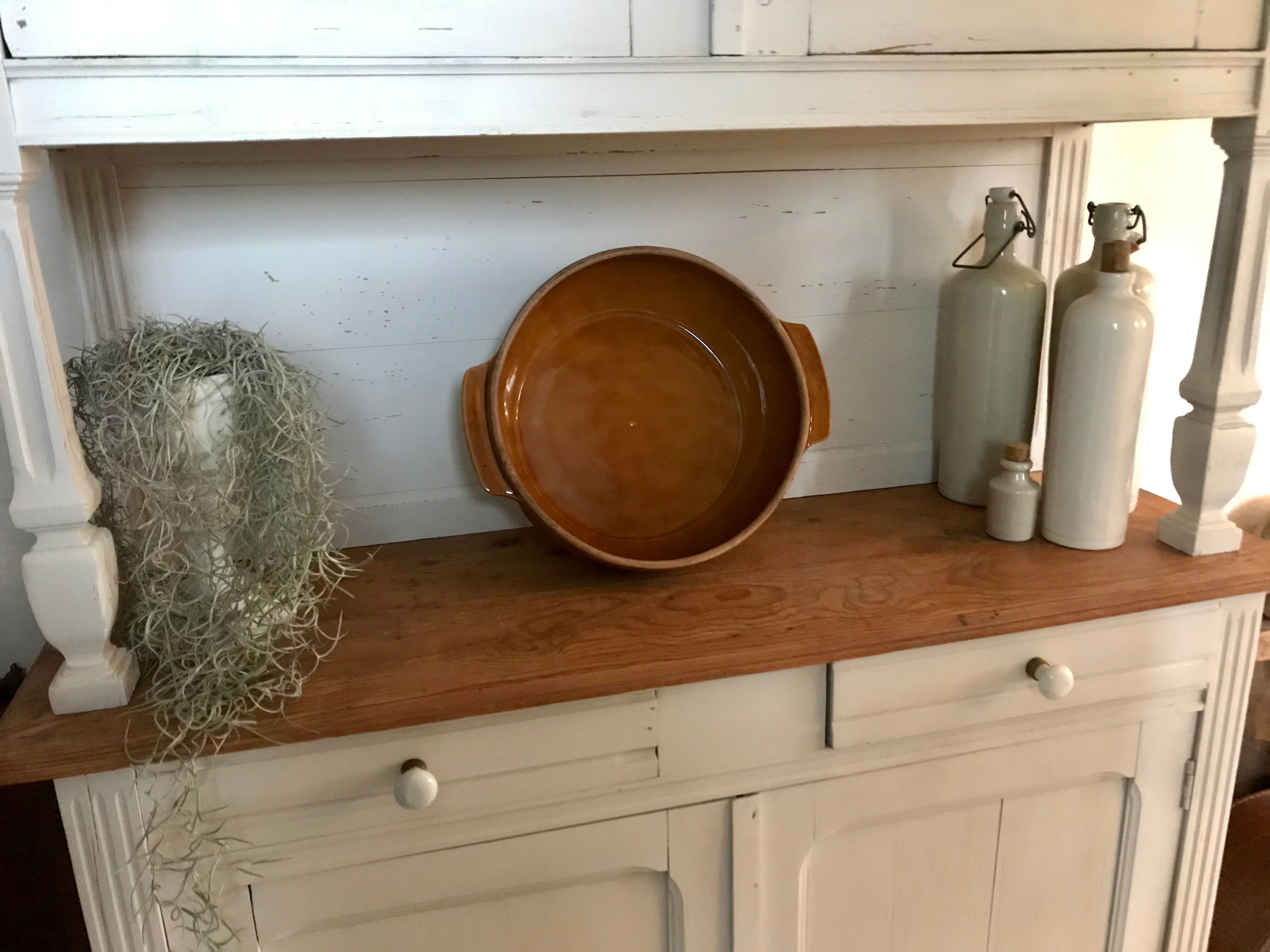 Glazed terracotta dish