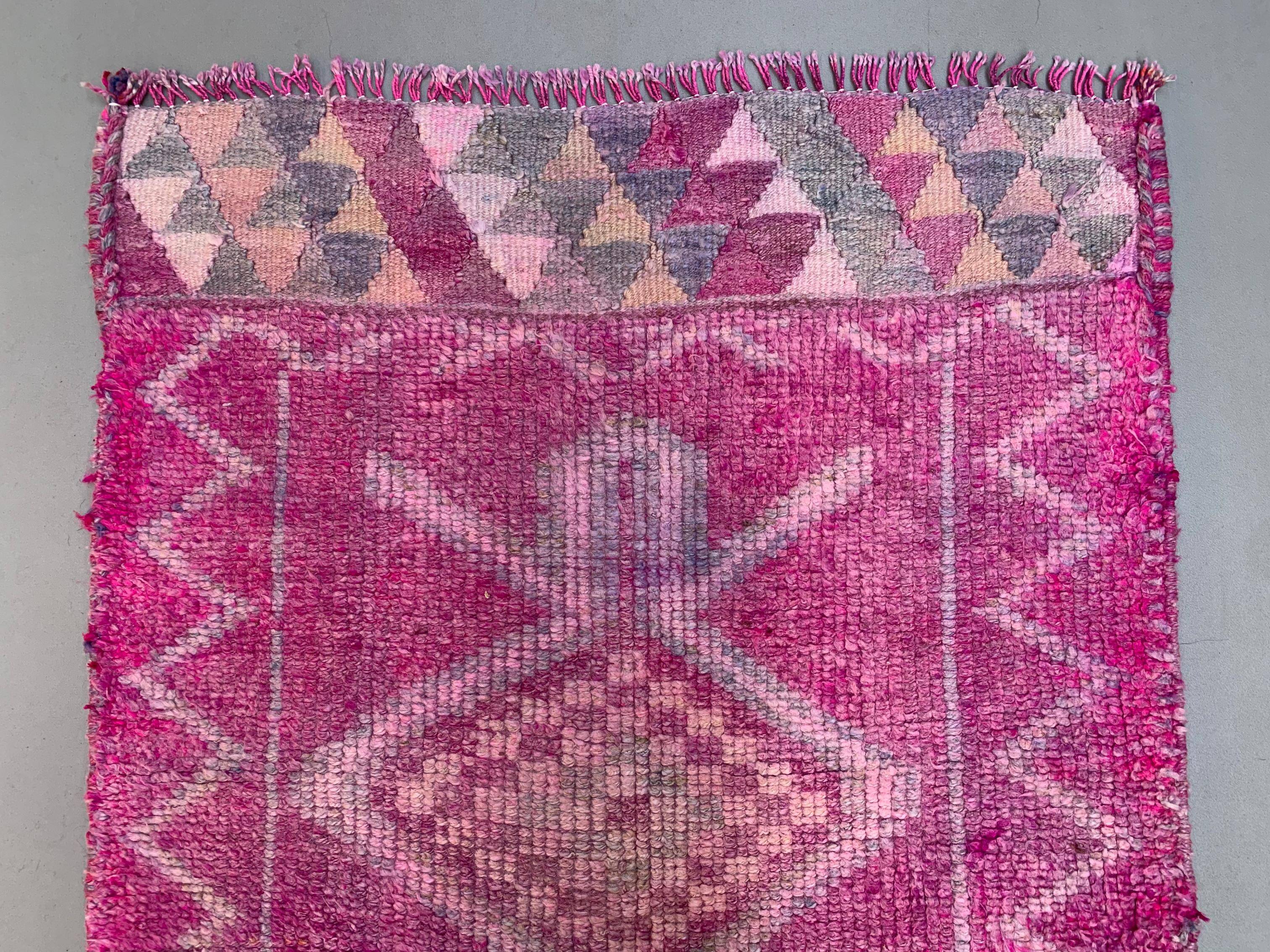 Vintage Turkish  Tribal Runner 318x90 cm veg dye wool rug tribal, handmade