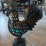 Wrought iron table lamp/rooster