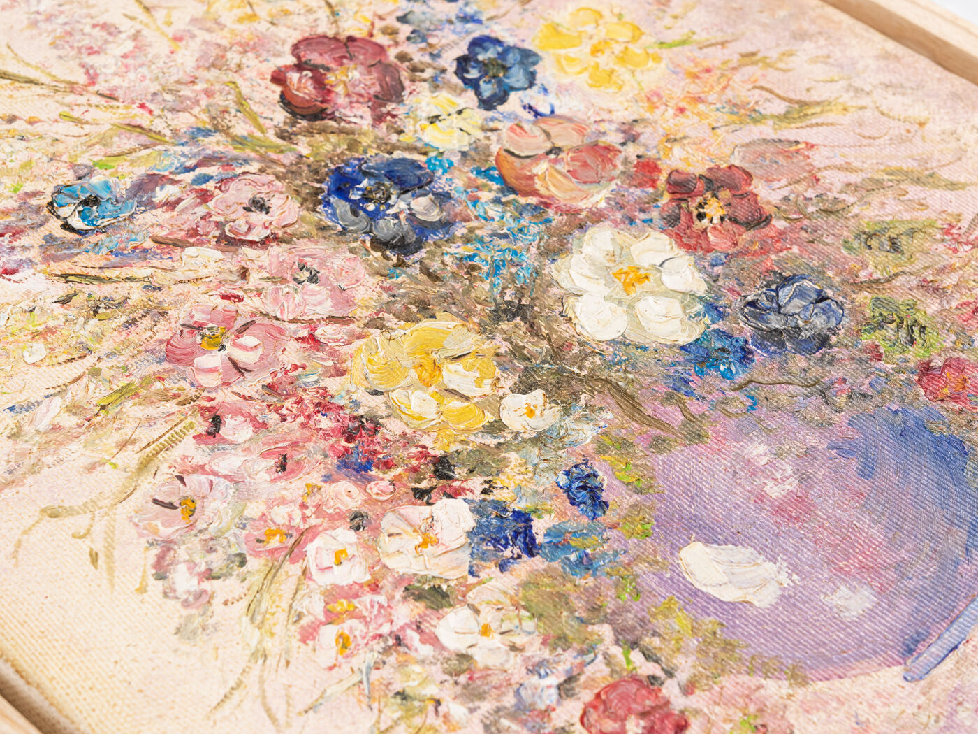 Flower Bouquet from the 1920s, Oil on Canvas, 28 x 38 cm