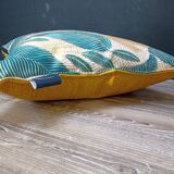 Set of 2 velvet/printed cushions 50x30cm