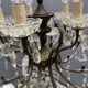 Vintage Bronze & Crystal Chandelier, 15 Lights, 1950s