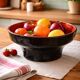 Large vintage salad bowl - Ceramic, Black and red - 1970s