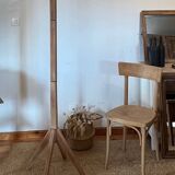 Vintage 60s coat rack in solid raw wood
