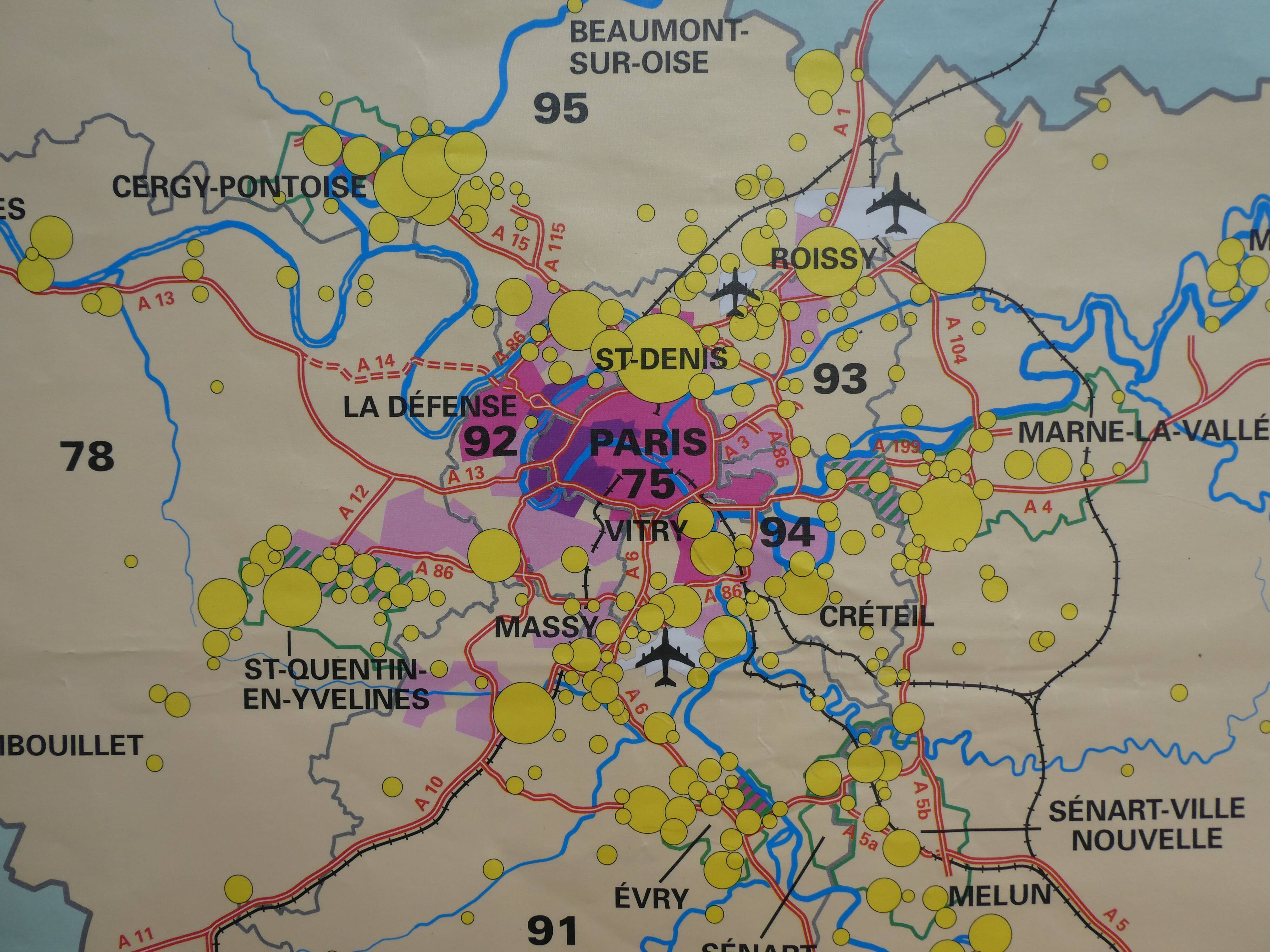 School map Ile de France vintage MDI