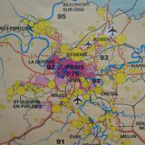School map Ile de France vintage MDI