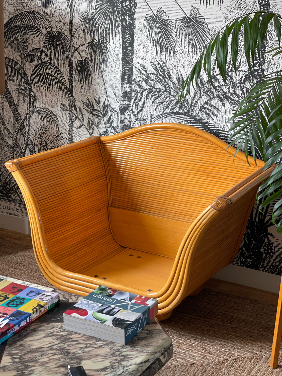 Maugrion armchair in rattan