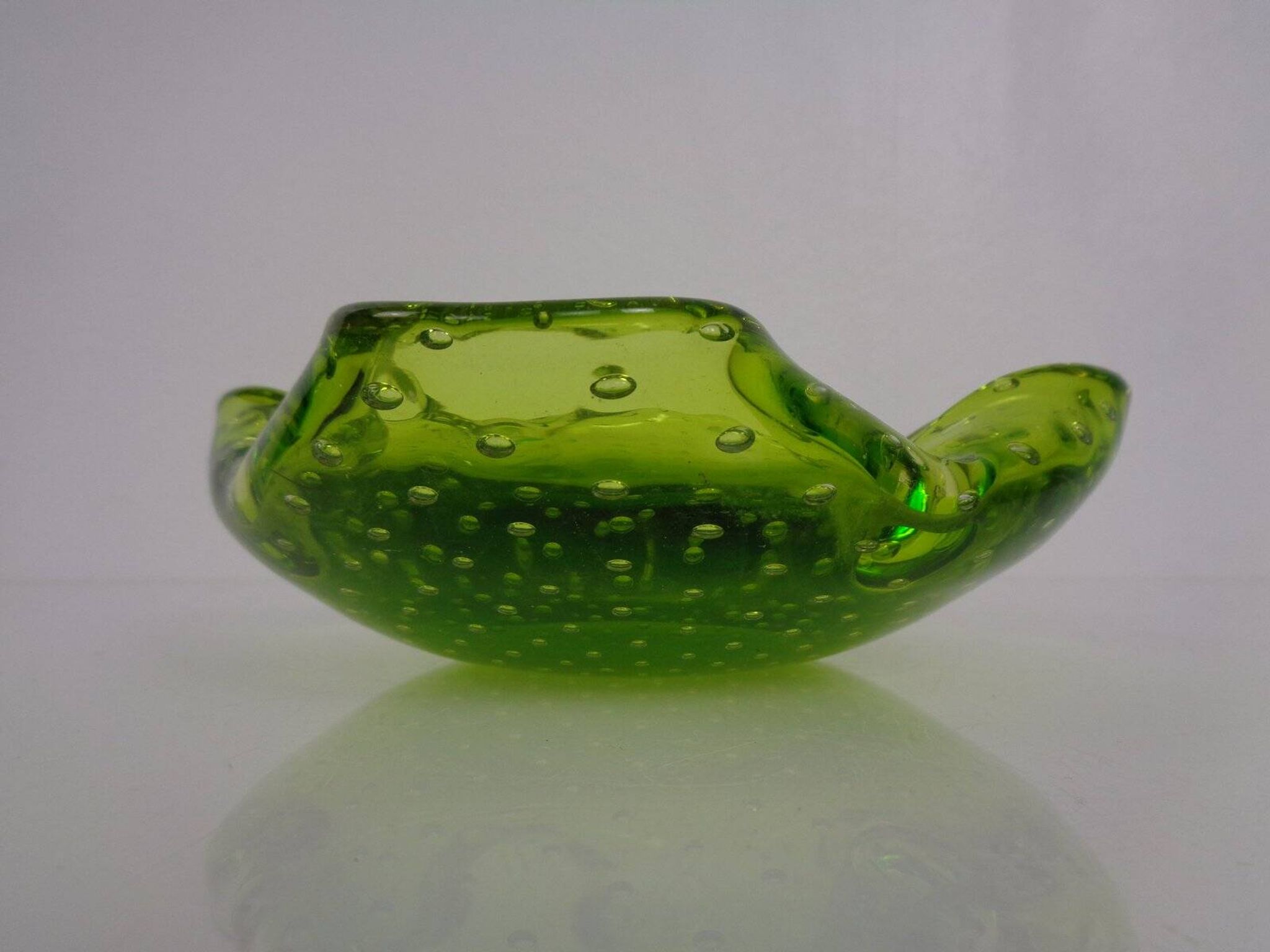Green Sommerso Murano Glass Ashtray, Italy, 1960s