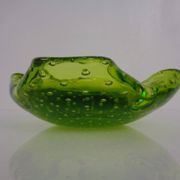 Green Sommerso Murano Glass Ashtray, Italy, 1960s