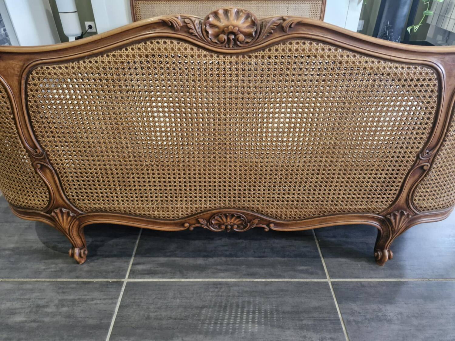 Louis XV style cane basket bed