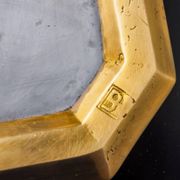 Brutalist XL pocket emptier by David Marshall, bronze and aluminum, Spain, 1980