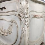 Louis XV white rock bedside pair