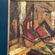 Original Swedish Oil on Panel – “Komposition” by Kenneth Larsson – Signed