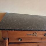 Empire style chest of drawers in blond walnut