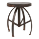 Industrial Black Metal Stool with Frame, France 1920s
