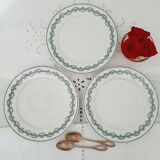 Old dessert plates mismatched in iron earth