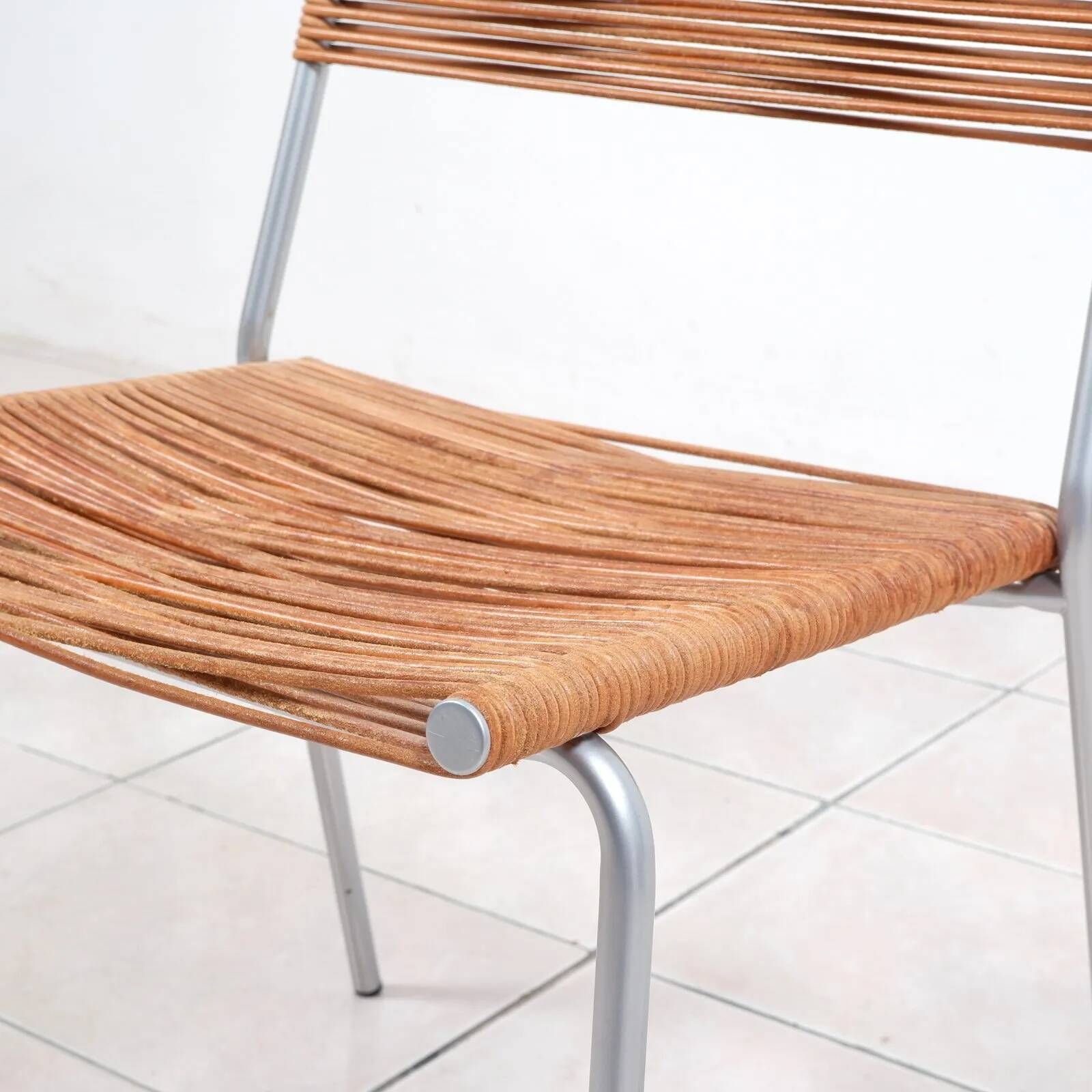 “Miss B” steel lacquered aluminium classic chair by Tito Agnoli