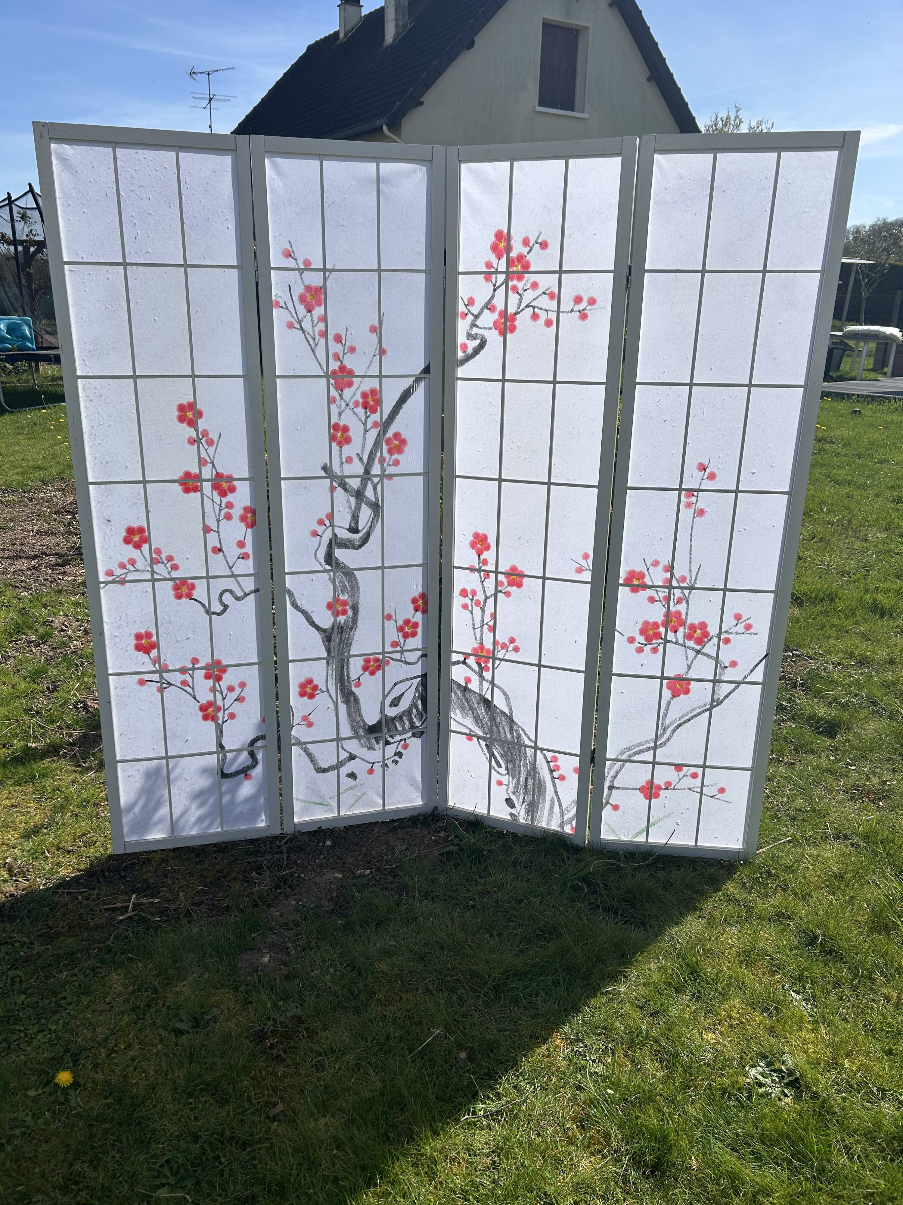 Four-panel screen