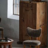 Danish chair from the mid-20th century, dining/office chair in lamb's wool, Eva Koppel, 1950s.