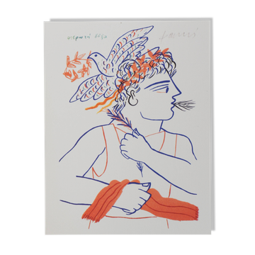 Alekos Fassianos : Athlète vainqueur et colombe de la paix, lithographie signée