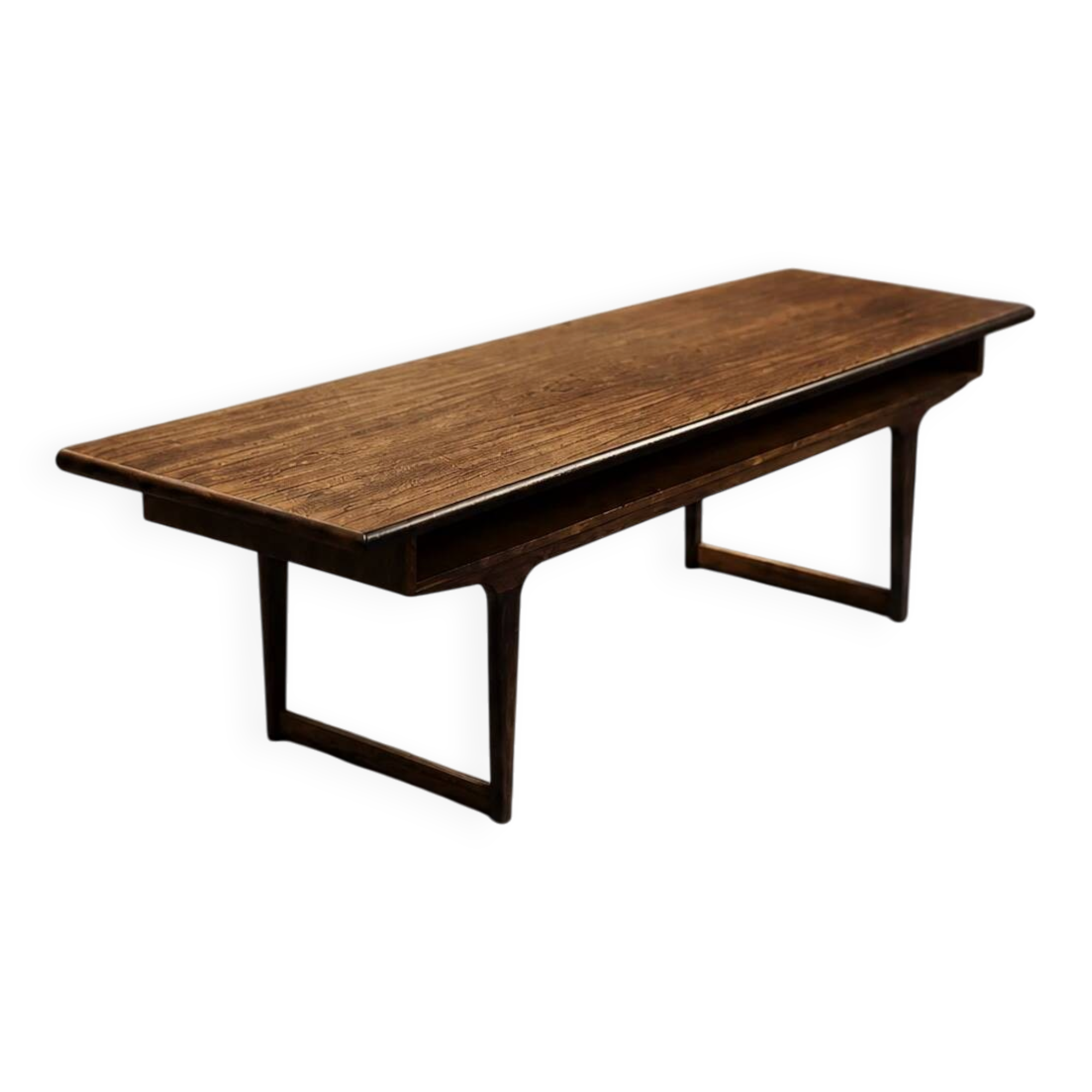 Vintage Mid-Century Modern Danish Rosewood Coffee Table with Shelf, 1960s