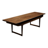 Table basse en palissandre danois vintage de style mid-century modern avec étagère, années 1960