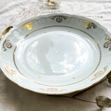 Hollow dish golden white porcelain berry