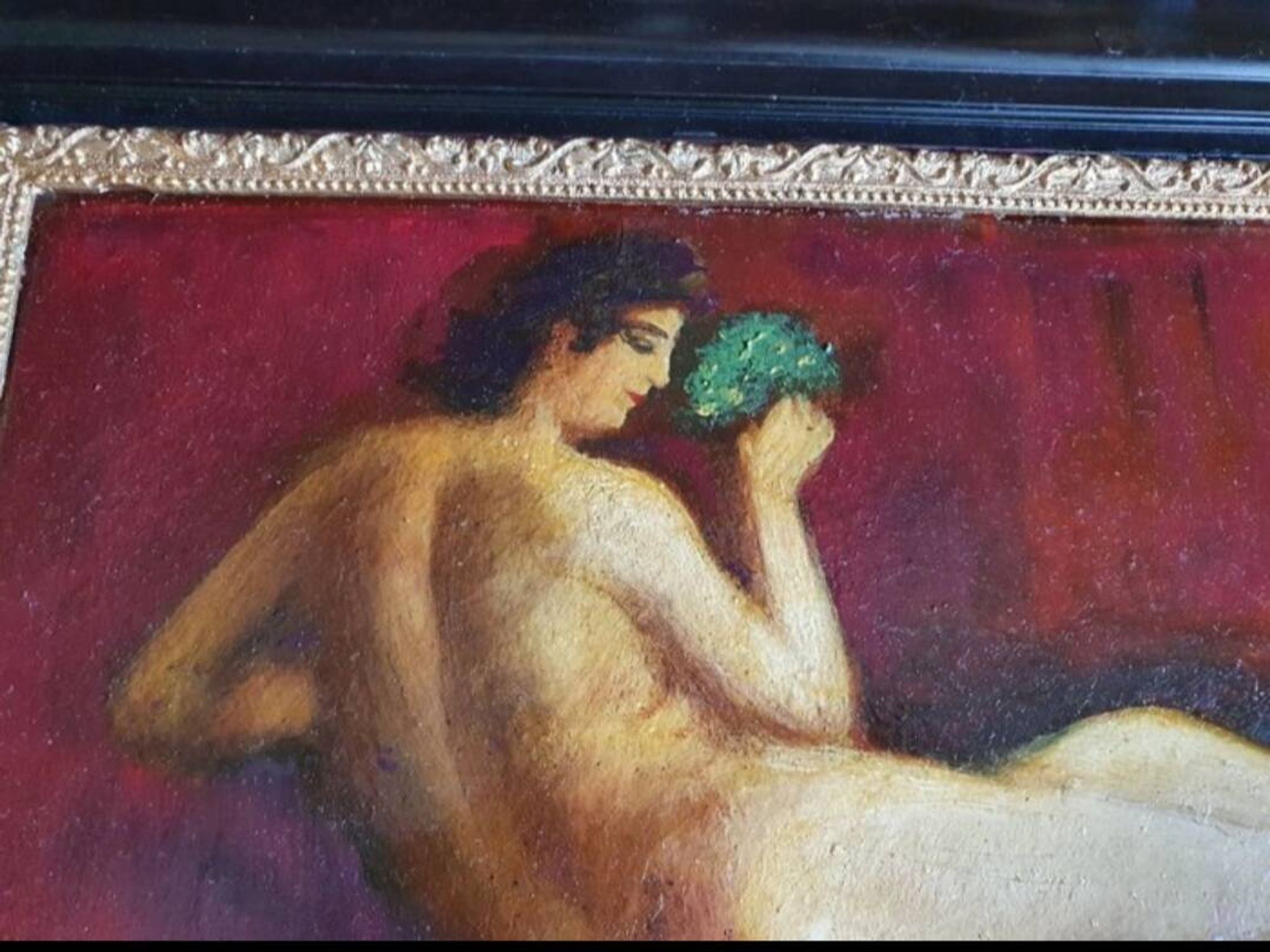 Oil Painting of a Nude Woman from the Mid-20th Century